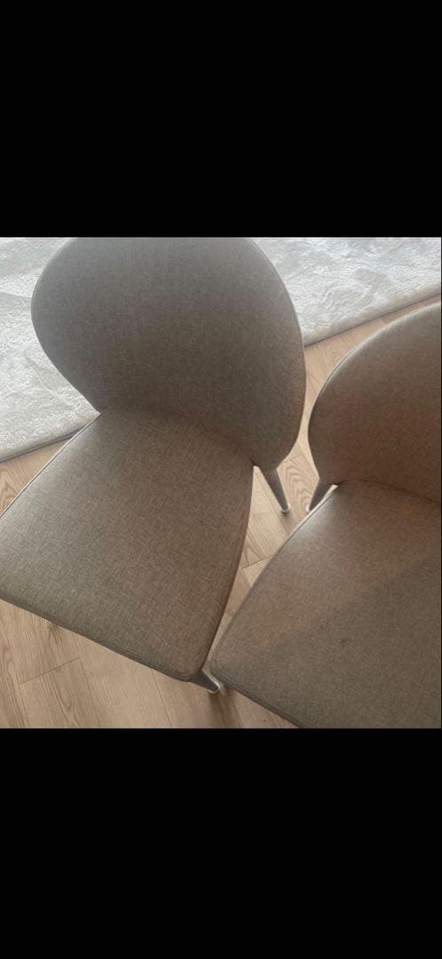 グレーのファブリックダイニングチェア1脚②