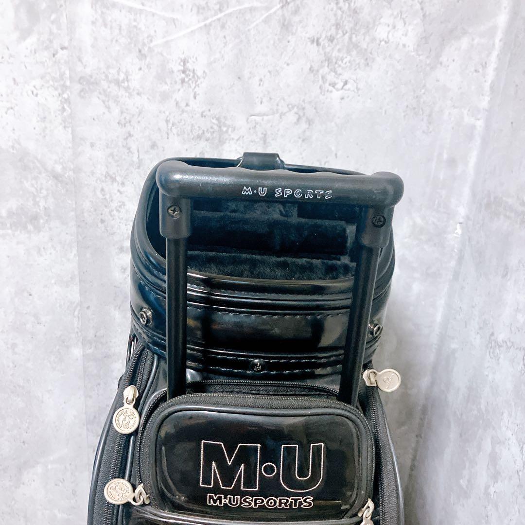 【希少】ミエコウエサコ キャディバッグ エナメル ブラック キャスター付 三点式