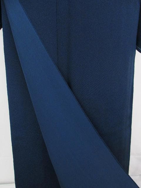 新古品！日本和裁士会＊八丁撚糸＊鉄紺色＊色無地＊着物＊１５７ｃｍ＊裄６６