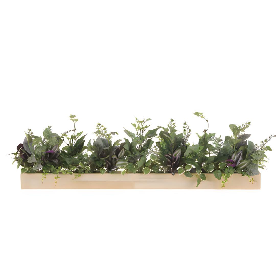 光触媒　人工観葉植物　ウォールグリーン　フェイクグリーン　壁掛けウッドボックス