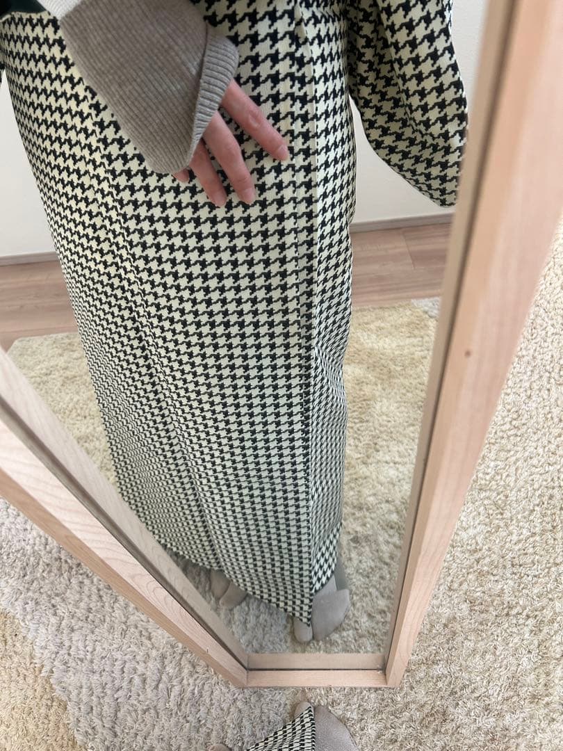 きものやまと ポリエステル着物 千鳥格子 Sサイズ 広衿 袷