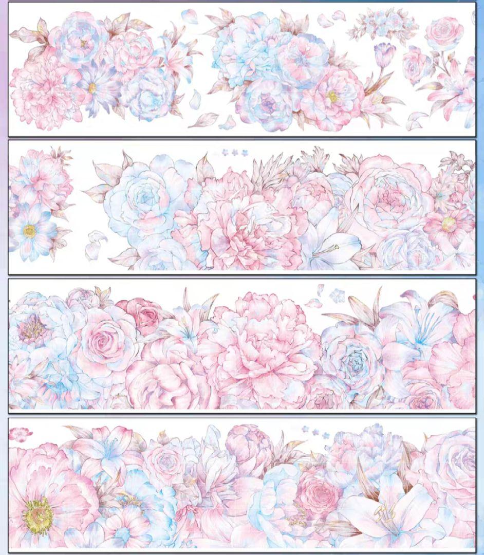 切売 742★ 海外 マスキングテープ マステ PET 装飾 花 贝壳光