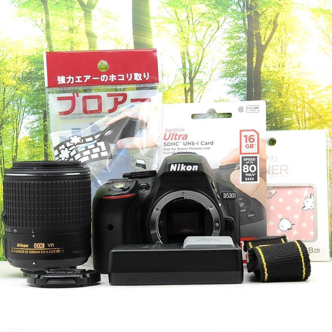 ショット数2665枚！WiFi機能付☆ニコン D5300 望遠レンズセット☆