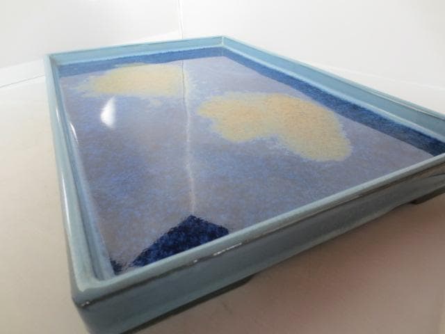 水盤　春松　均窯　長方水盤　水石　花道　幅40.5㎝　　R7/12/20-2