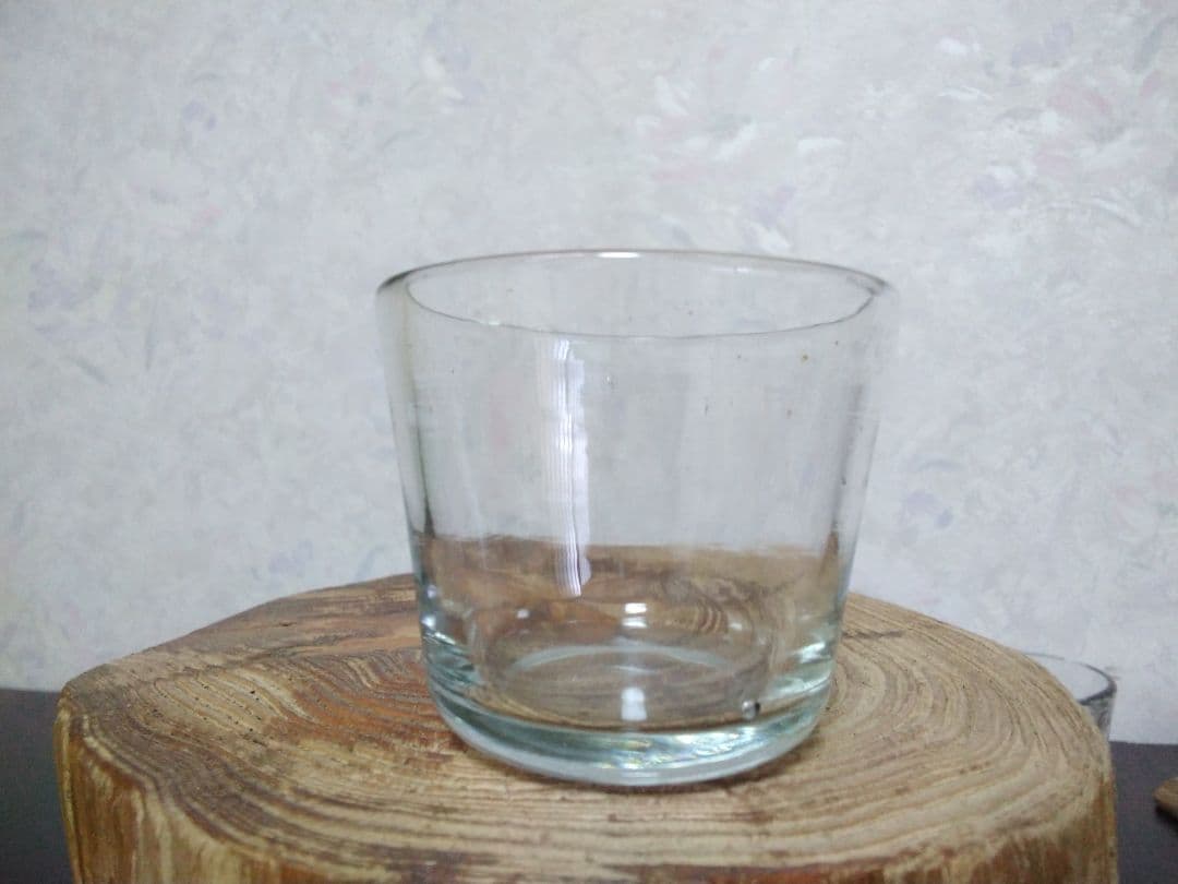 レトロ　気泡ガラス製　お猪口　酒器　グラス　明治　大正