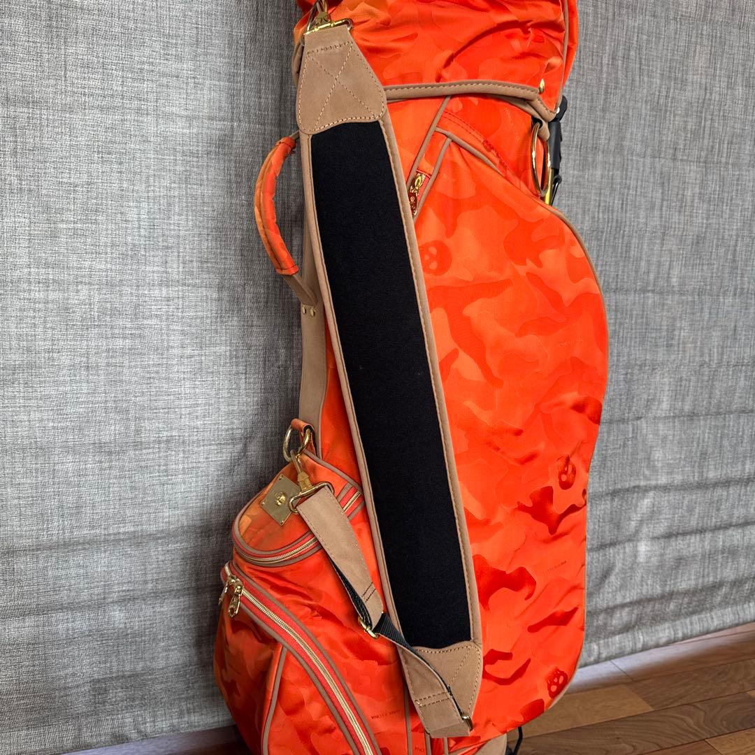 マークアンドロナ 迷彩 カモフラ ゴルフ キャディバッグ オレンジ