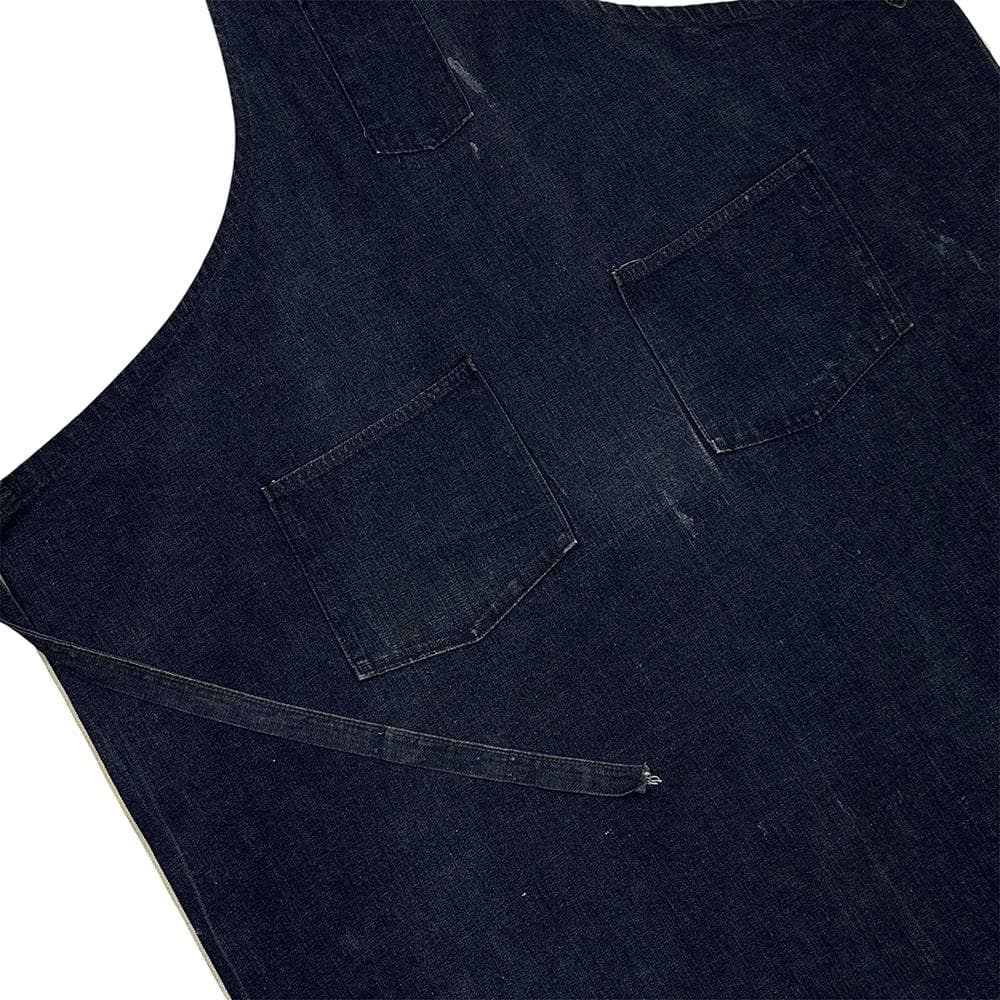 40s BILT WELL 濃紺 デニム エプロン 針刺し バックルバック 大戦