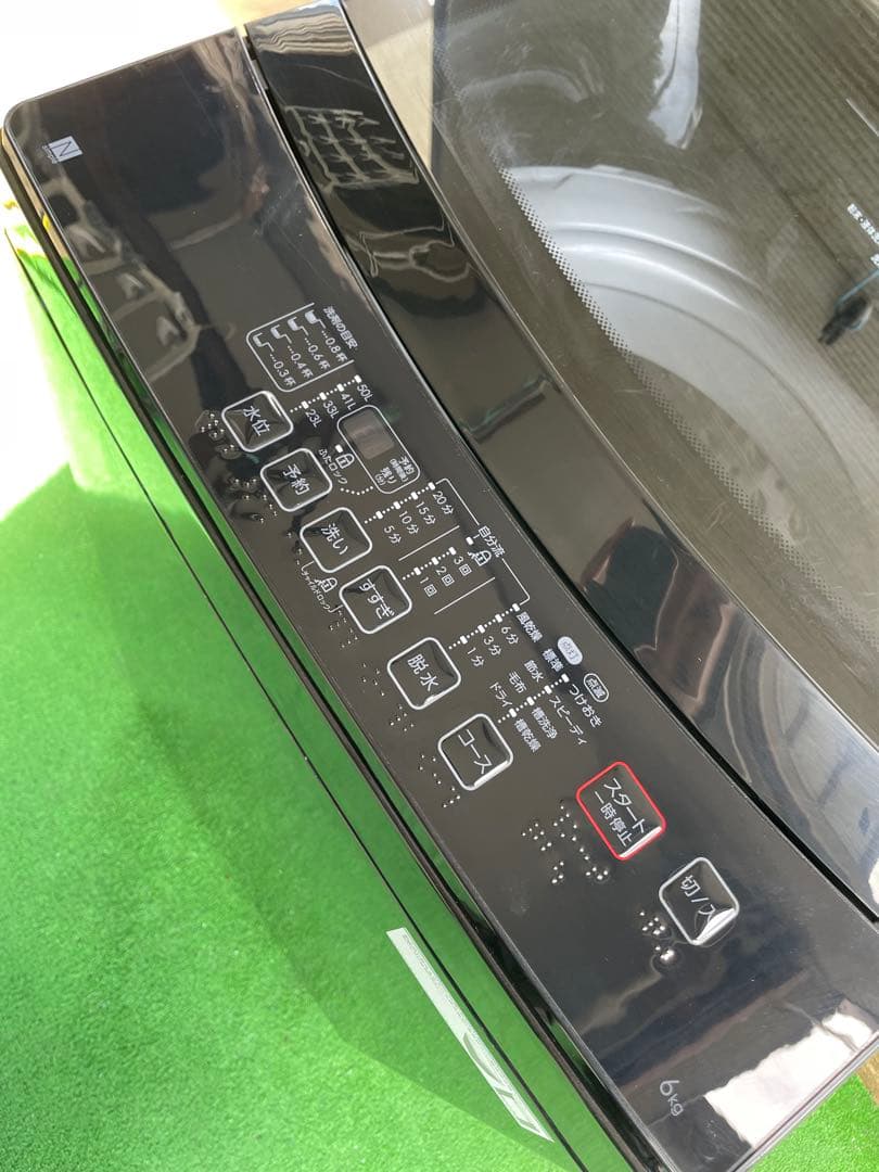 803 ニトリ おしゃれブラックガラストップ 6kg洗濯機 2023年製 単身