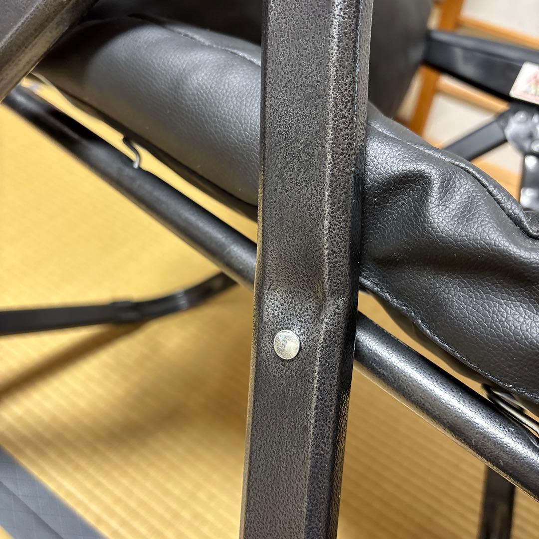 【美品】リクライニングチェア ブラック 合成皮革　1人掛け　折りたたみ