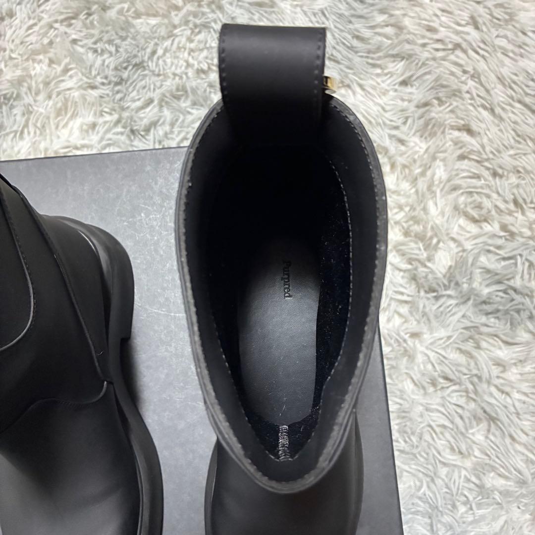 【良品】Purpred 撥水 ラバーブーツBLACK〈定価42,900円〉