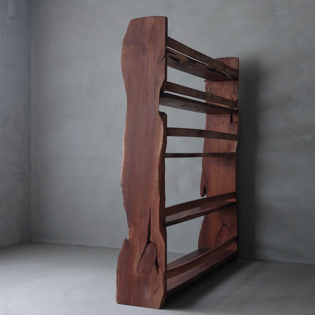 5段木製本棚　収納棚 陳列棚 飾り棚 シェルフ ラック 古家具 古道具 骨董