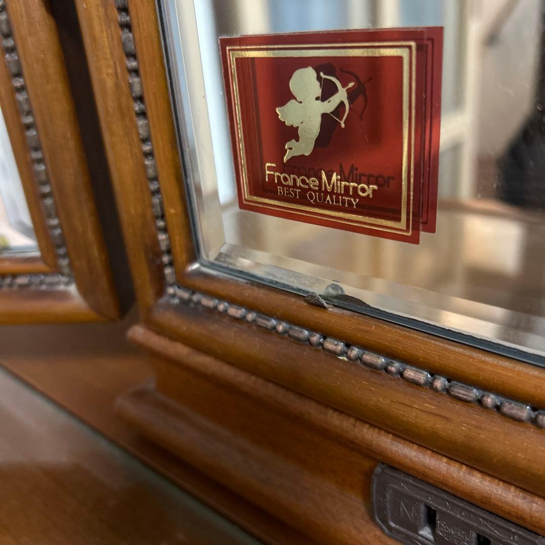 フランスミラー　France mirror 三面鏡　 椅子は別売です。