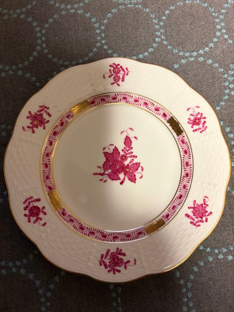 HEREND ヘレンド　アポニーピンク④プレート皿　16cm２枚
