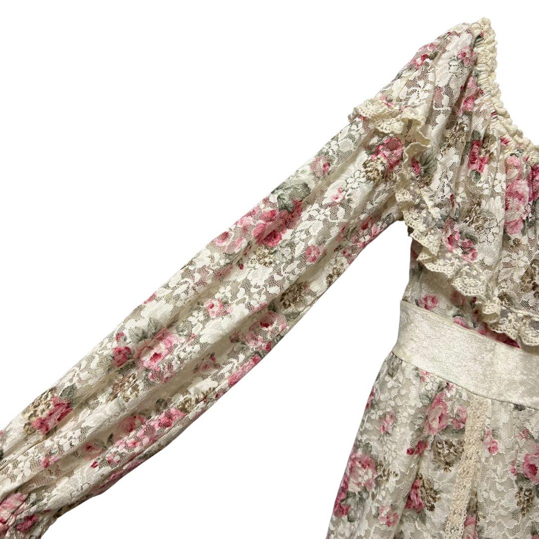 LIZ LISA リズリサ 花柄レースワンピース オフショルダー