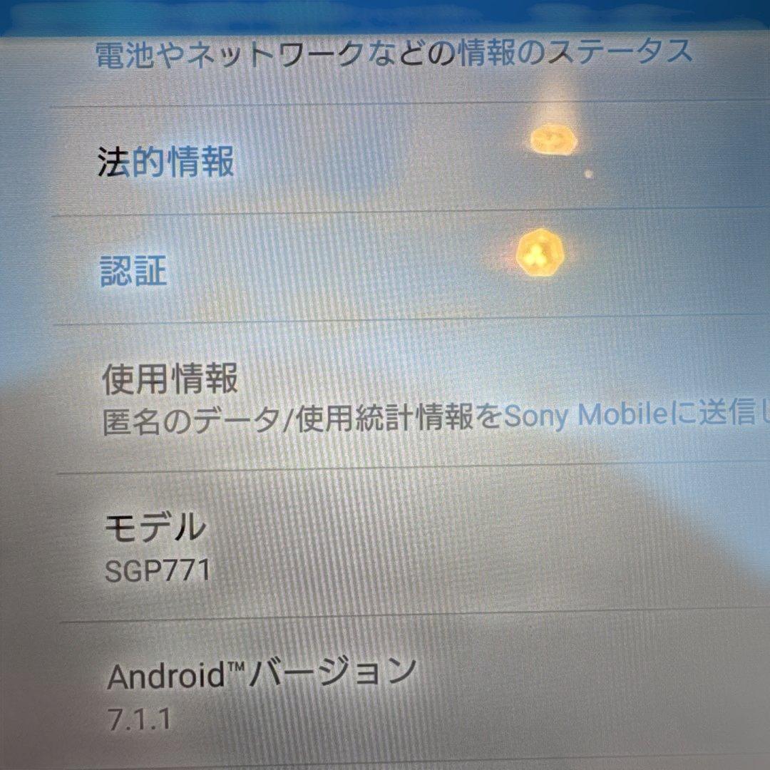 SONY XPERIA Z4タブレット SGP771