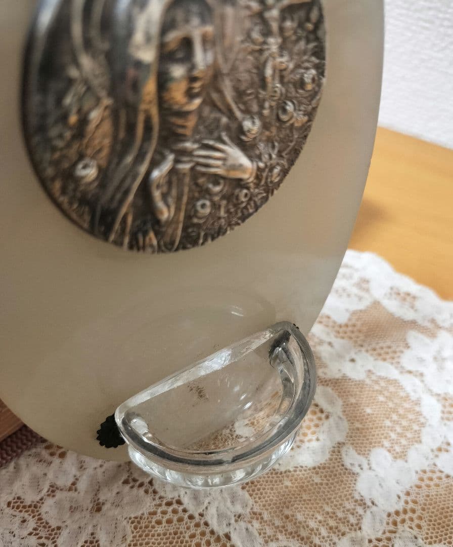 フランス ヴィンテージ 聖水盤 壁掛け 天然石 マリア様