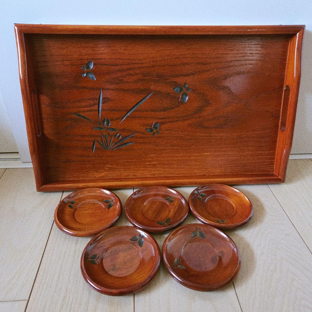 木製トレーと小皿セット