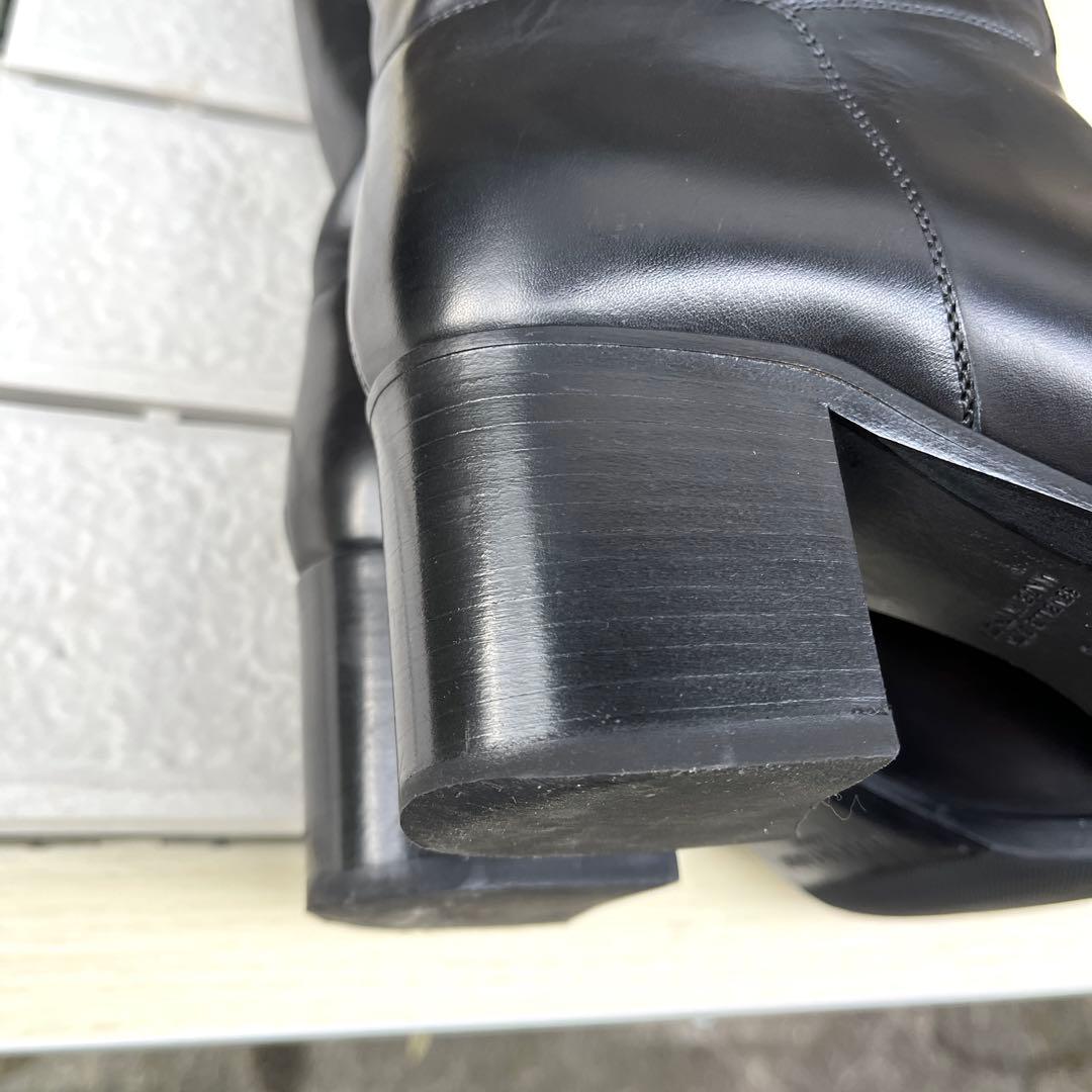 38 SARTORE ロングブーツ　黒　ジョッキーブーツ　レザー　24.5