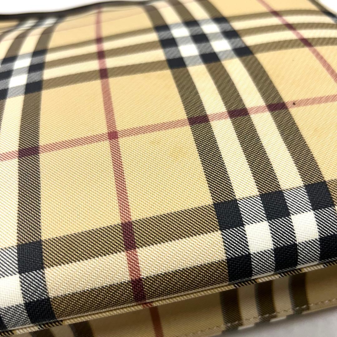 BURBERRY ノバチェック ワンショルダーバッグ トート PVC レザー