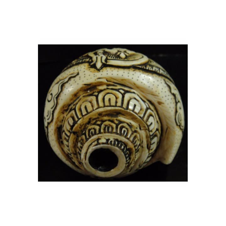 ◆チベット密教法具　法螺貝（シャンカ）パドマサンババ(グル・リンポチェ)