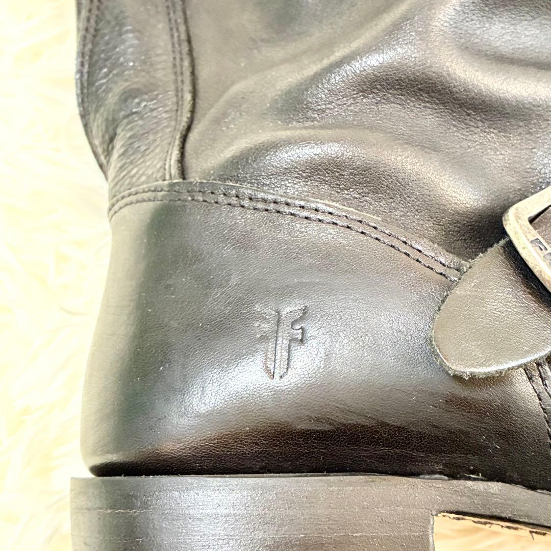 FRYEエンジニアブーツ バックル ブラック ベルト ギミック レザー 25㎝