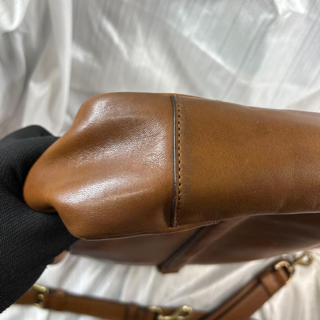 COACH ブラウン レザー ビジネスバッグ