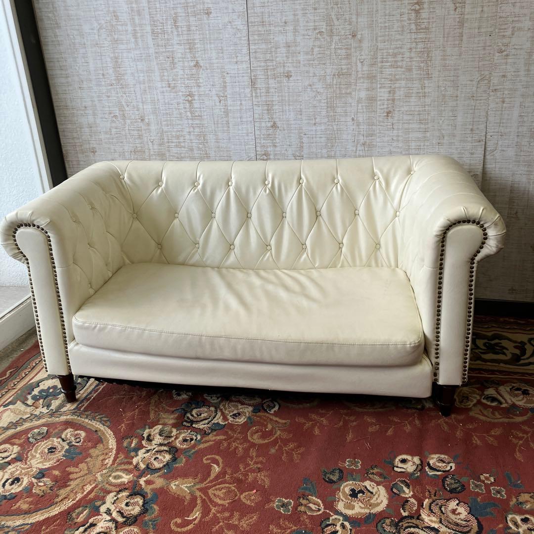 北欧レトロ 東谷 フェリーニ リベット打ち 二人掛けソファー 2シーター 姫系