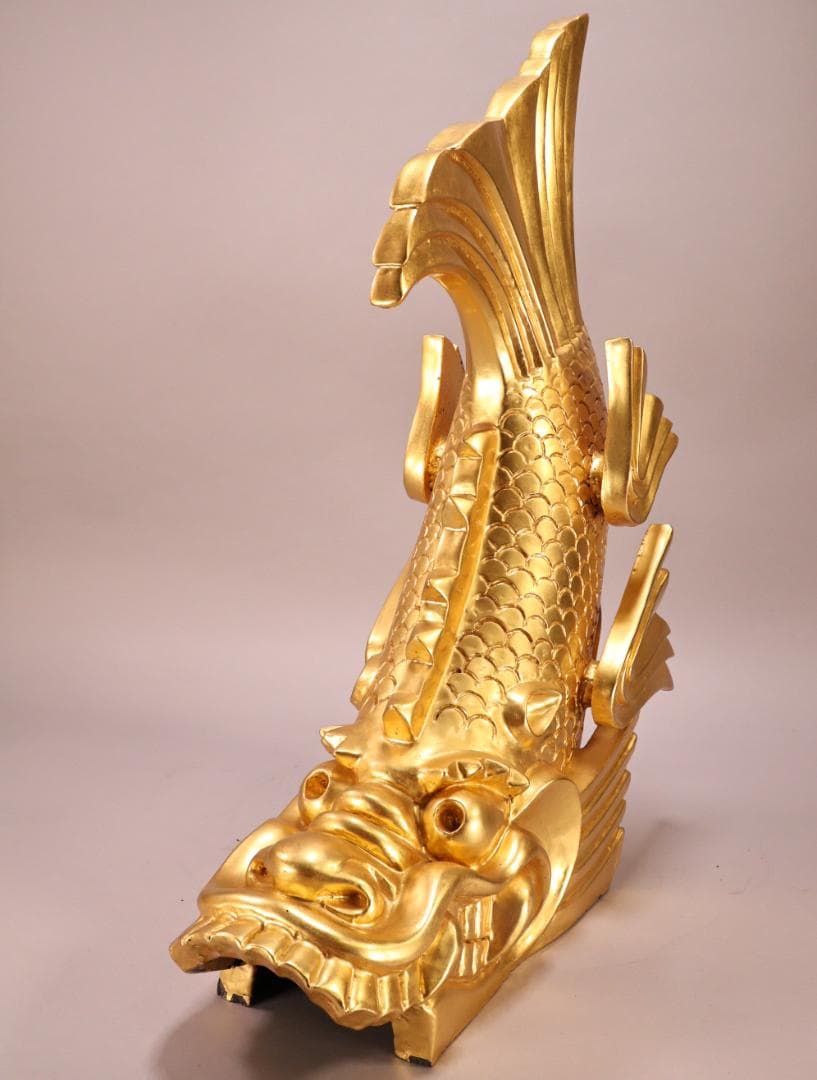 BK261　金鯱鉾　しゃちほこ　一対　鬼瓦　屋根瓦　置物　明石城　平成十二年