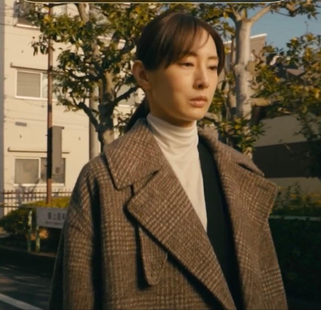 北川景子着用＊スピック＆スパン＊Wスライバーチェックハーフコート ブラウン38