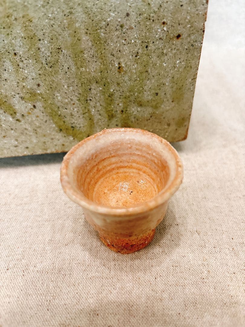 やちむん　足付き　角　高脚おちょこ　大嶺實清　大嶺工房　断捨離