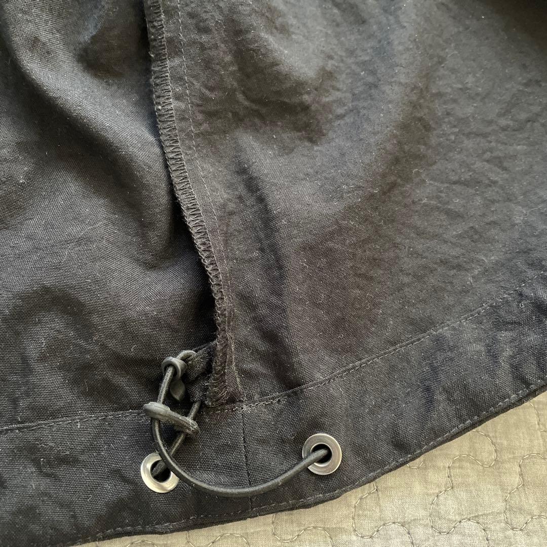 en Routeブラック ノーカラーモッズコート ロング丈