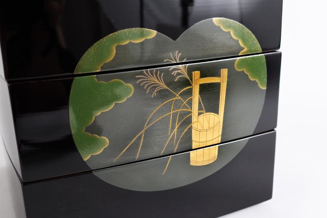 輪島塗 重箱 浪漫 蒔絵 御重 蓋二枚 茶道具