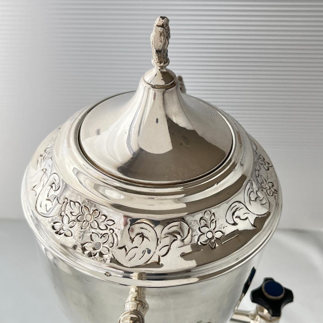 【サモワール】フローラル 【シルバープレート】バナー ホットウォーターサーバー