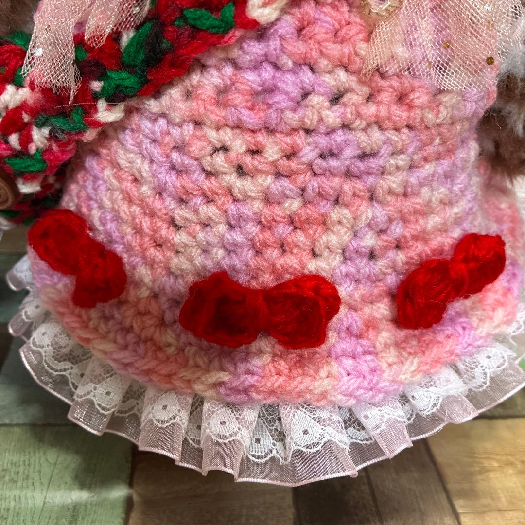 カスタマイズ可能❣️ファーヤーンのウサギさんあみぐるみ（マーブル）＆クマさん