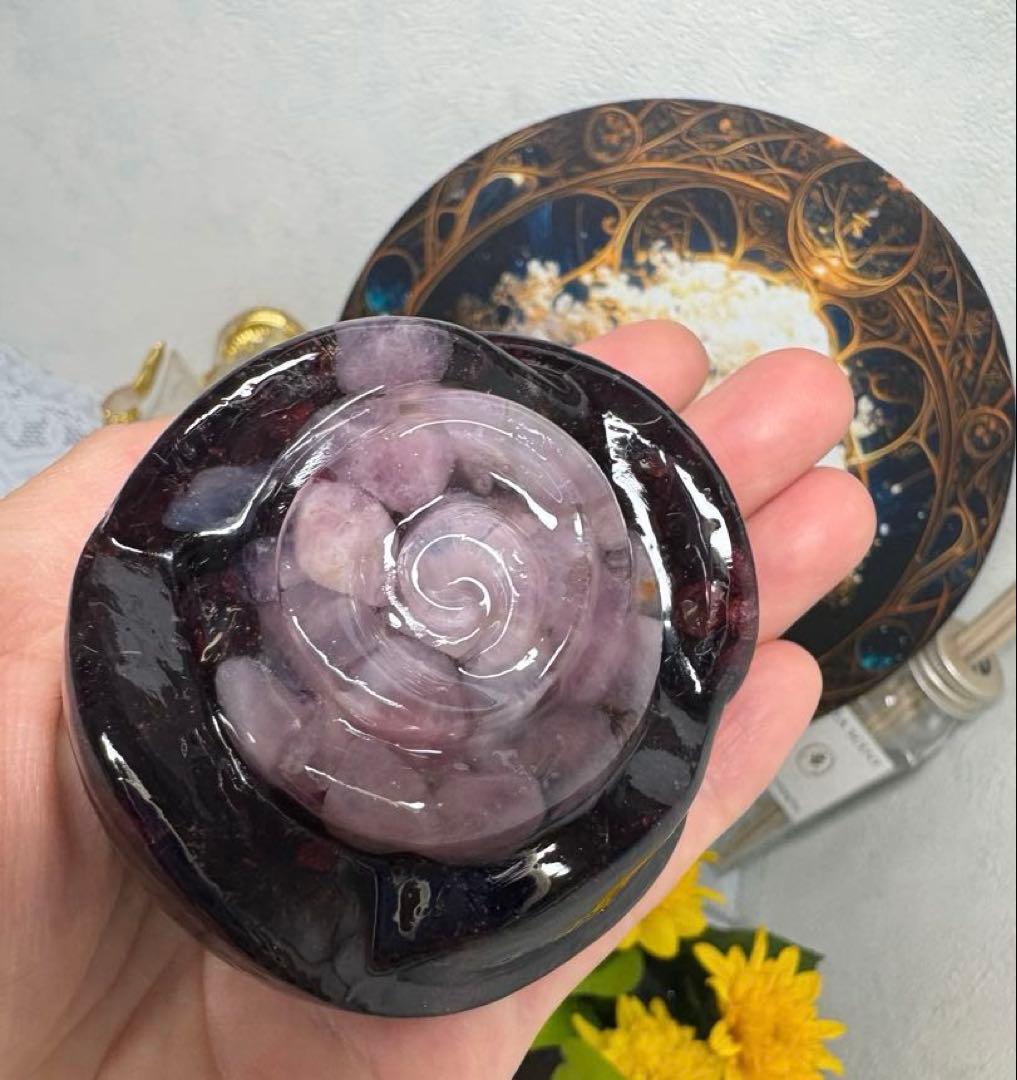 オルゴナイト バラ ディープローズクォーツ＆ ガーネット