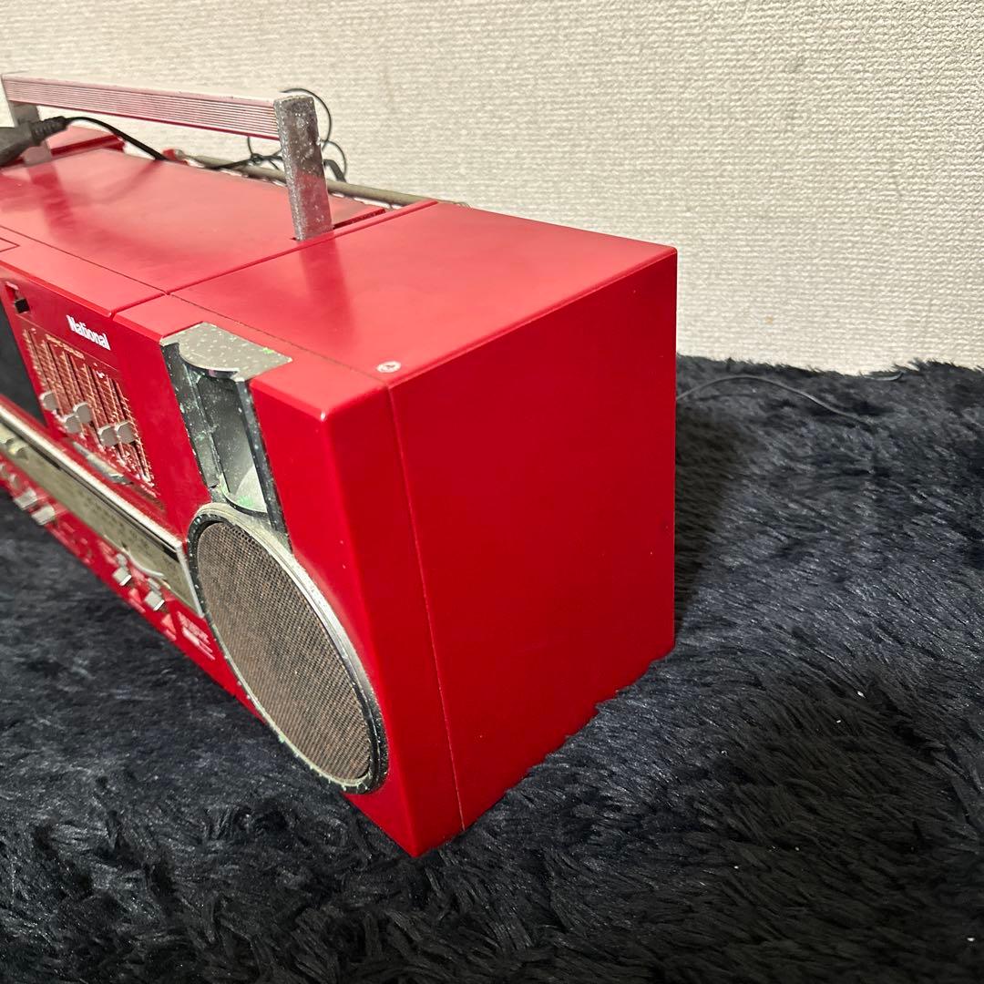 名機! National RX-C45 ラジオカセット 赤 レッド 昭和レトロ