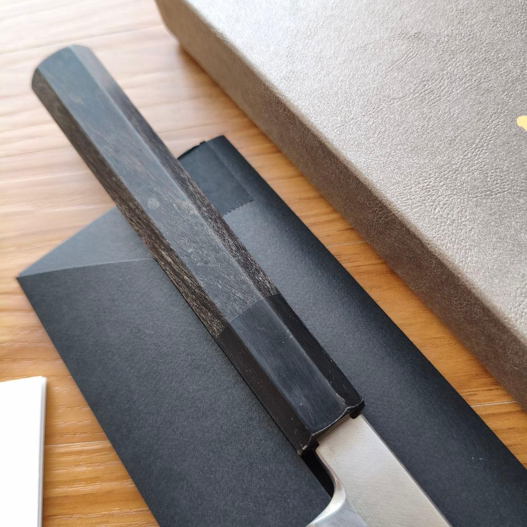 【白一】堺一文字光秀 柳刃 フグ引 9寸 刃渡約27cmマチ含 黒檀柄 包丁