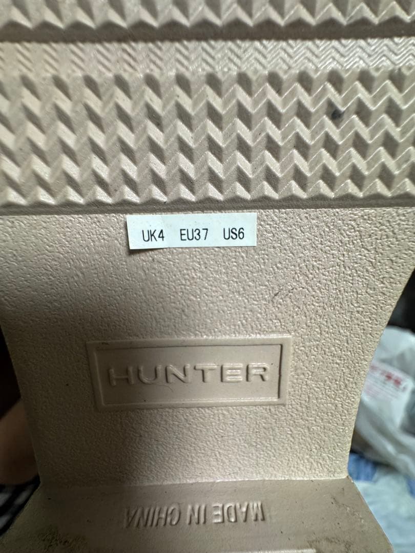 23cm HUNTER 薄いピンク　バックル付きロングブーツ