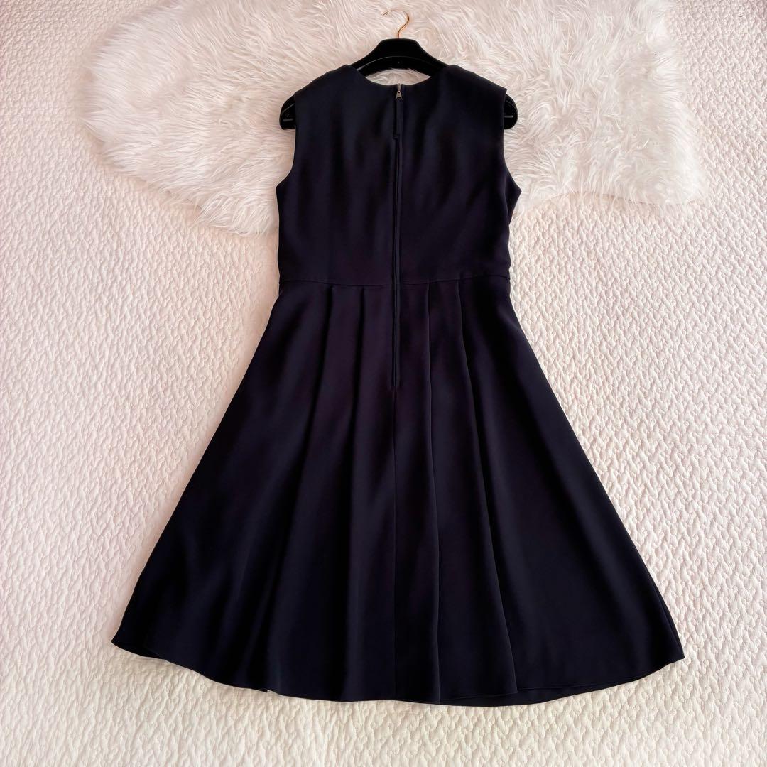 美品♡フォクシーニューヨーク　プリーツタックワンピース　ネイビー　40