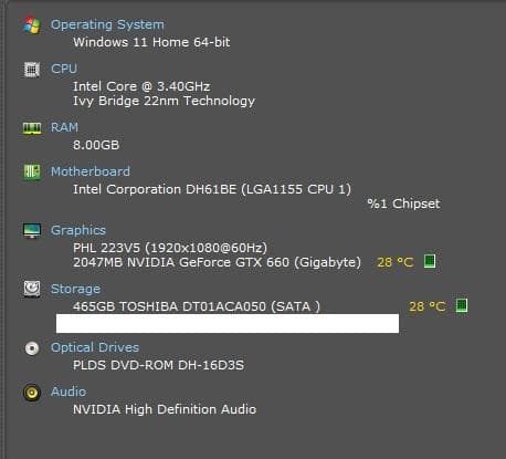 デスクトップPC i5 3.4GHz / グラボ GTX660 / 8Gメモリ