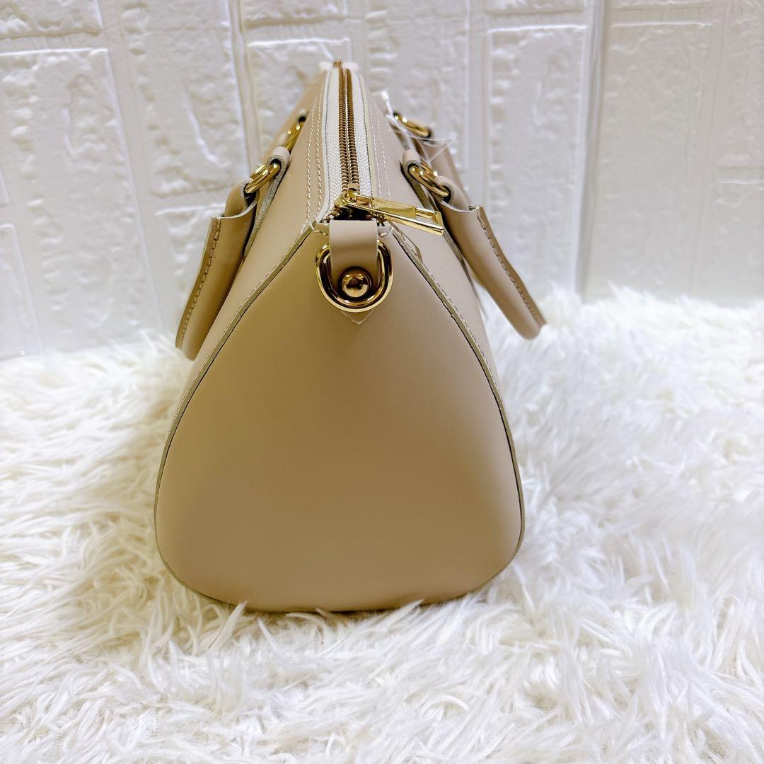 【未使用タグ付】　ミロス 2WAY レザー　イタリア製　ボストンバッグ　ベージュ