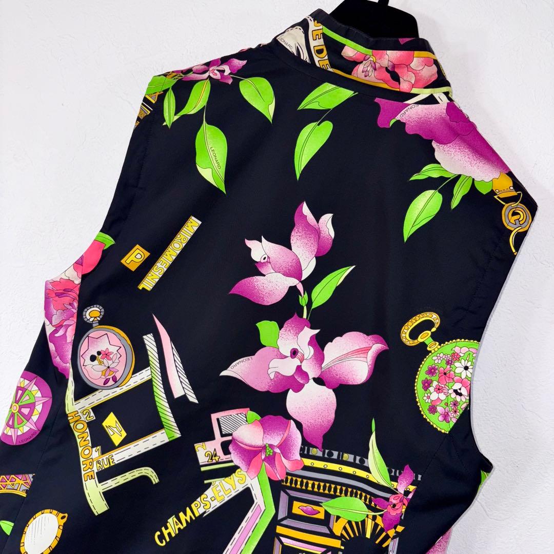 83美品　LEONARDレオナール リバーシブル　ベスト