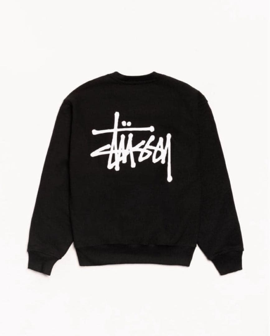 新品未使用☆STÜSSY BASIC STSSY CREW　L　ブラック　裏起毛