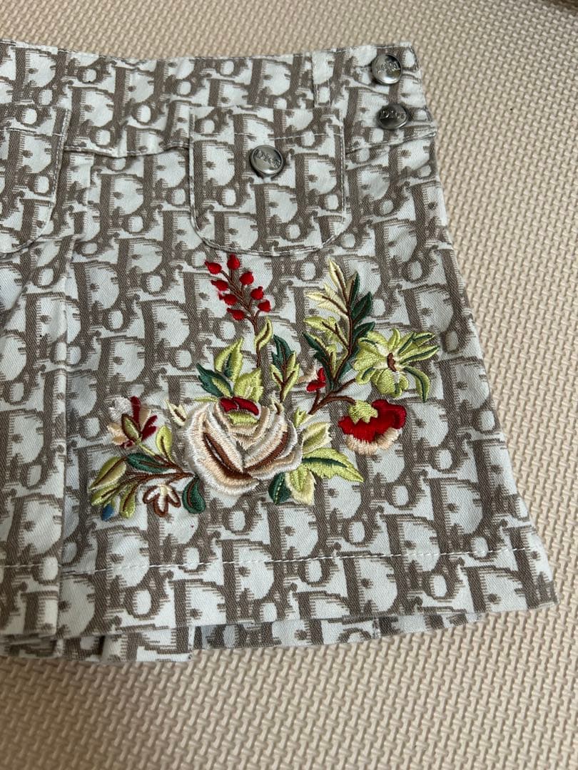 【希少】Christian Dior ロゴ総柄×フラワー刺繍 スカート3A