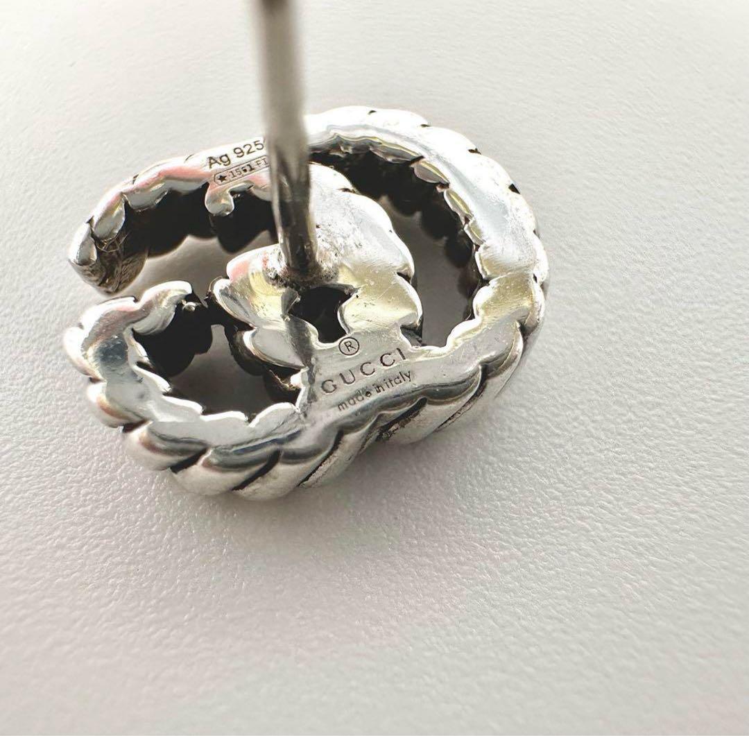 GUCCI シルバー ロープ状G ロゴピアス