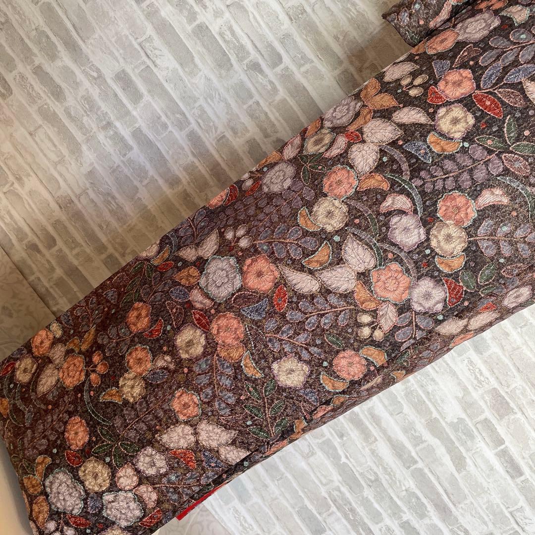 小紋　フルセット　辻ヶ花　ブラウン系　着物　L5