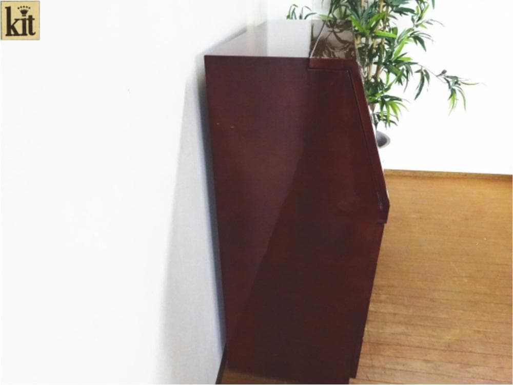 北谷家具　キットファニチャー　仔山羊革張り　ジュエリーボックス　ミラー付チェスト