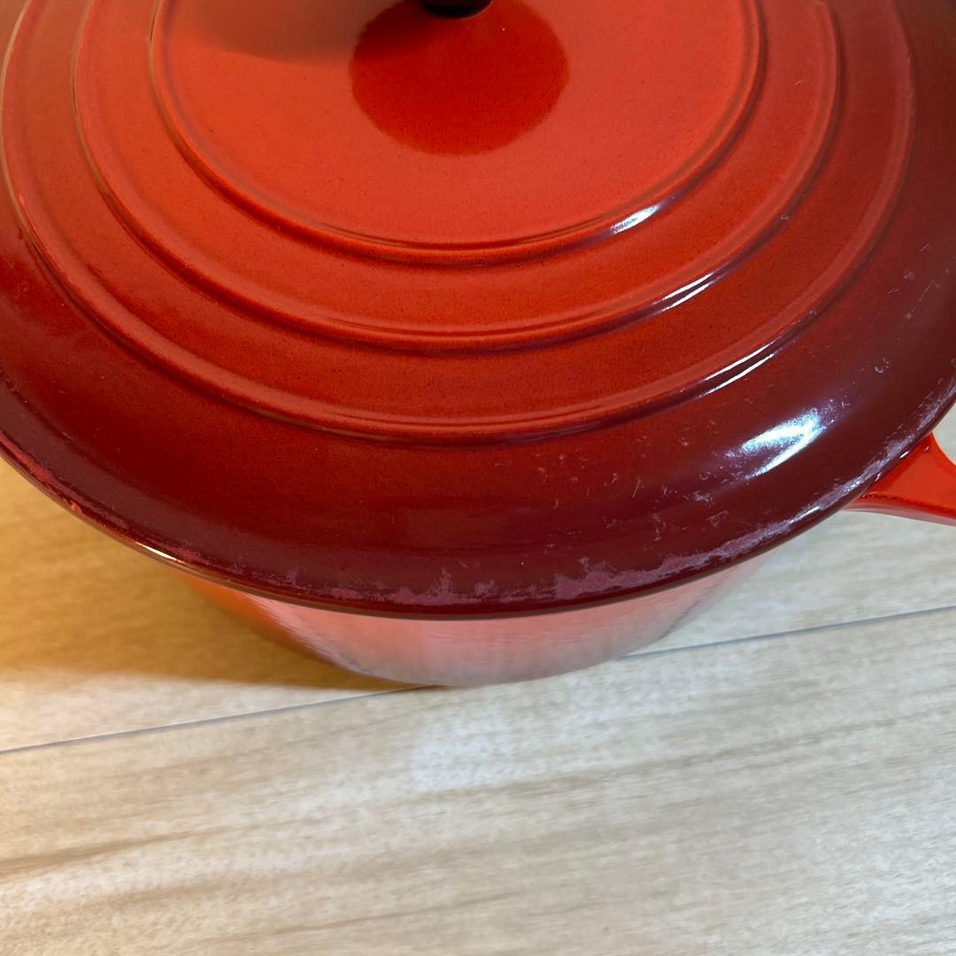 ルクルーゼ　ココットロンド　24cm チェリーレッド　両手鍋　鍋