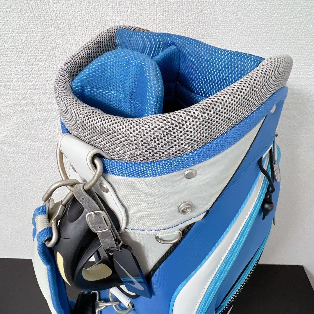希少 NIKE ナイキ キャディバッグ 6分割 ブルー ホワイトゴルフバッグ軽量