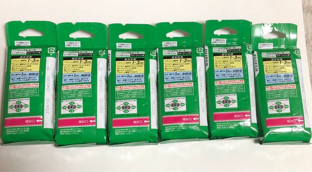 フジフィルム シンプルエース 使い捨てカメラ 6個セット